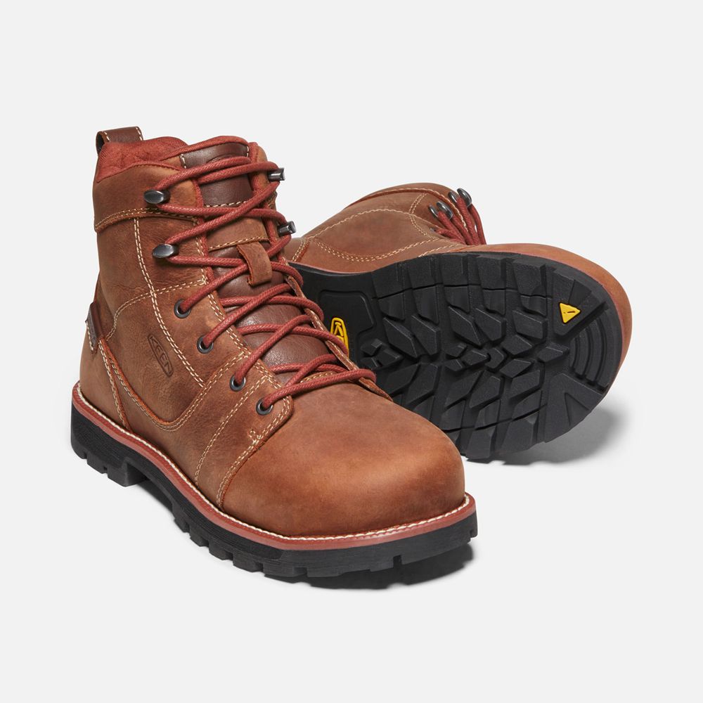 Botas de Trabajo Keen Mexico Marrom - Mujer Seattle 6\" Waterproof (Aluminum Toe) - IY4972608